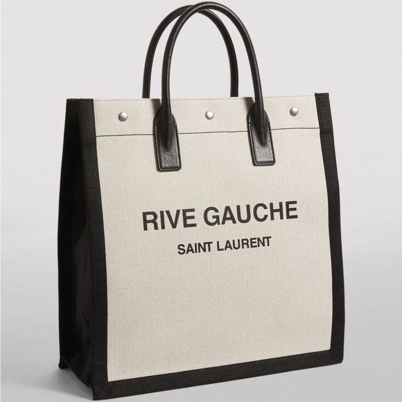 NWT Authentic Saint Laurent Rive Gauche Tote Bag in Greggio Nero! MSRP $1,995 - Picture 6 of 16